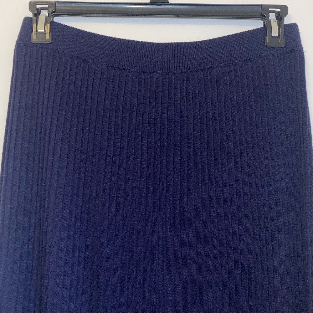 ModCloth Spirited Spectrum Navy Knit Skirt With Rainbow Stripes Medium - Picture 4 of 7